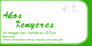 akos kenyeres business card